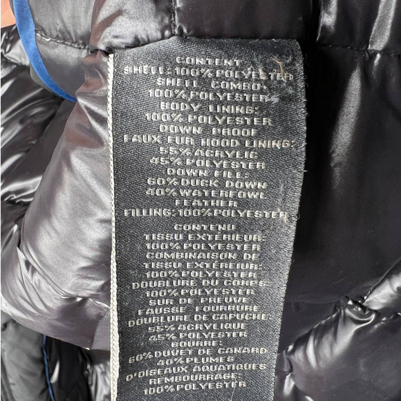 Vince Camuto XS Down $129 Puffer Coat Faux Fur Hood Long Jacket Full Zip Black - Picture 7 of 7